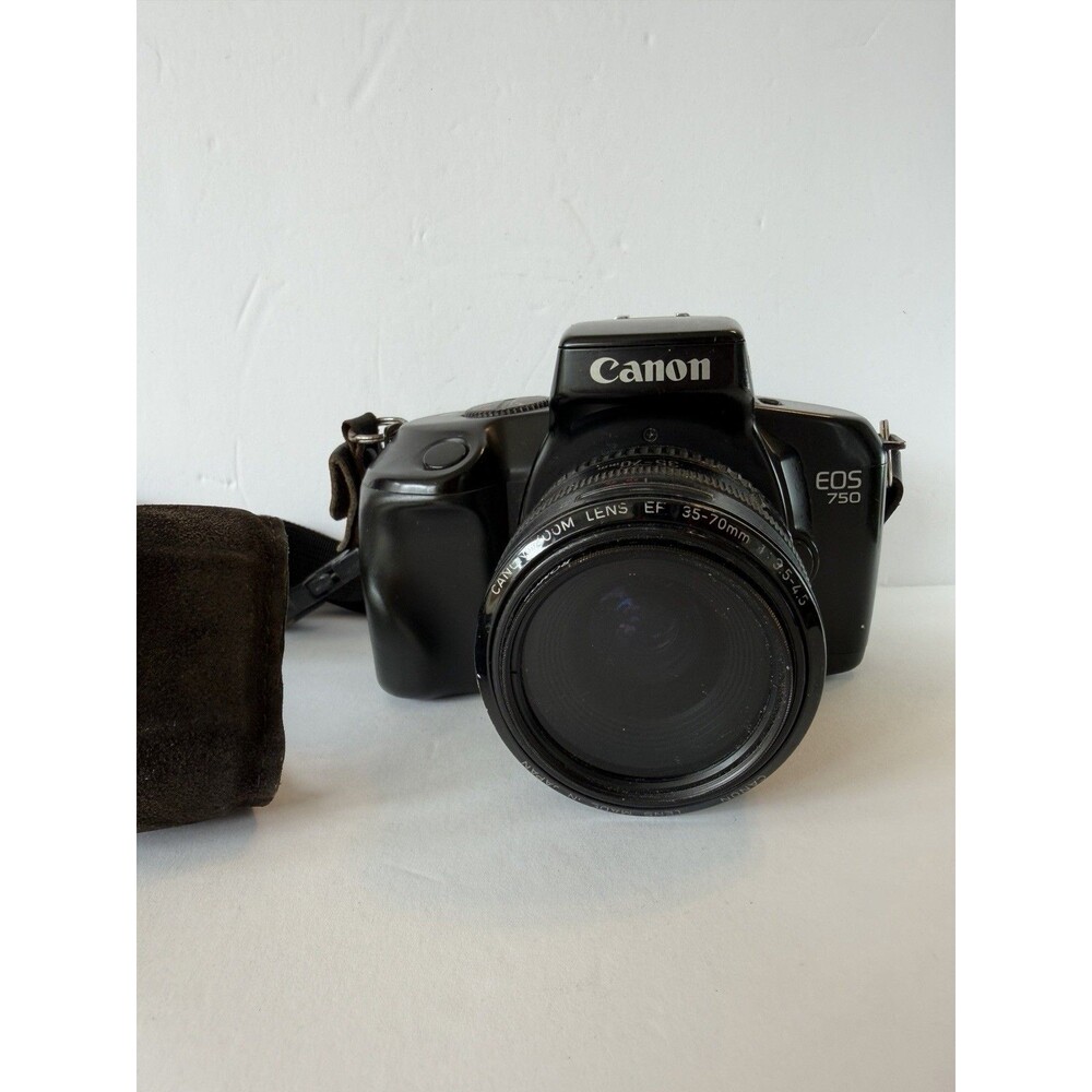 Canon EOS 750 35mm SLR Film Camera W/EF 35-70mm F/3.5-4.5 Lens & Strap Vintage